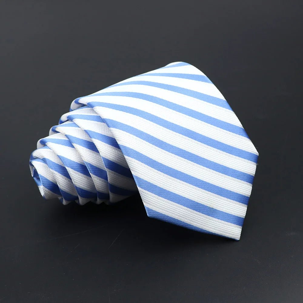 Men’s Classic Jacquard Tie 7cm Solid, Stripe & Plaid - The Crew