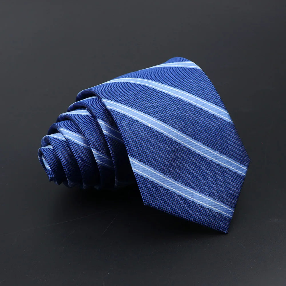 Men’s Classic Jacquard Tie 7cm Solid, Stripe & Plaid