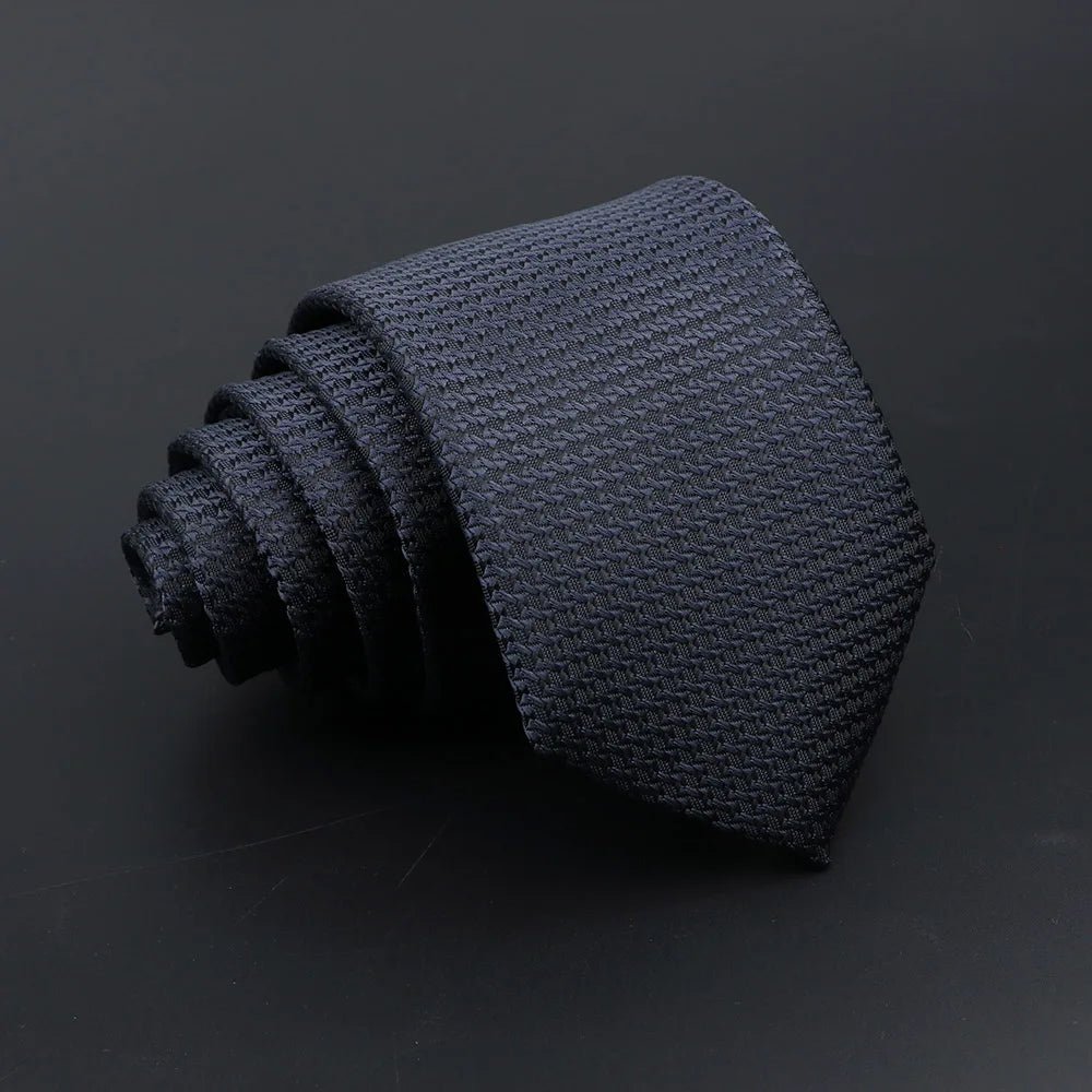 Men’s Classic Jacquard Tie 7cm Solid, Stripe & Plaid - The Crew