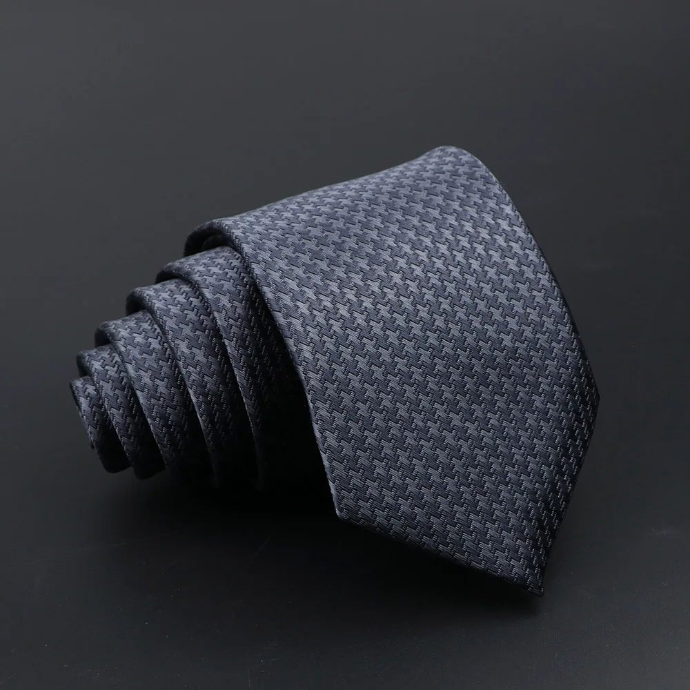 Men’s Classic Jacquard Tie 7cm Solid, Stripe & Plaid - The Crew