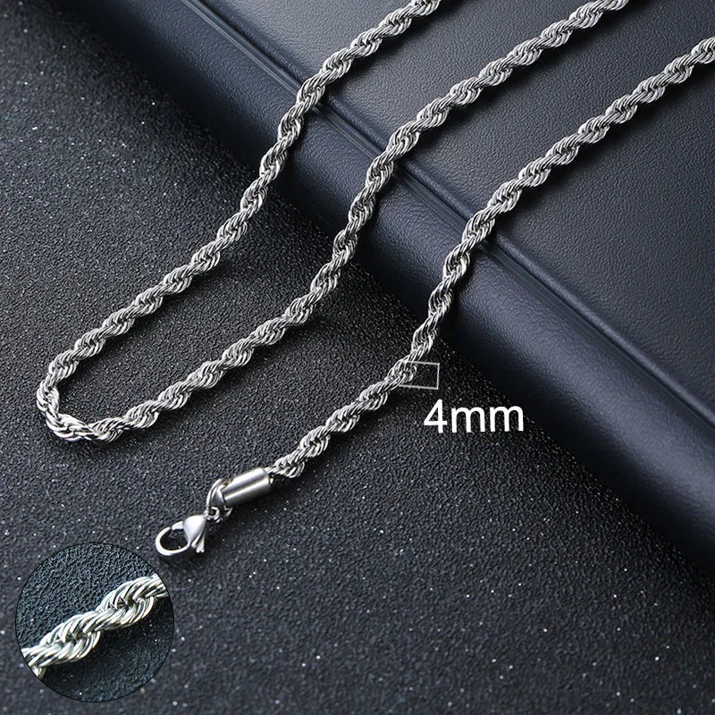 Silver Cuban link chain 4mm style – The Crew