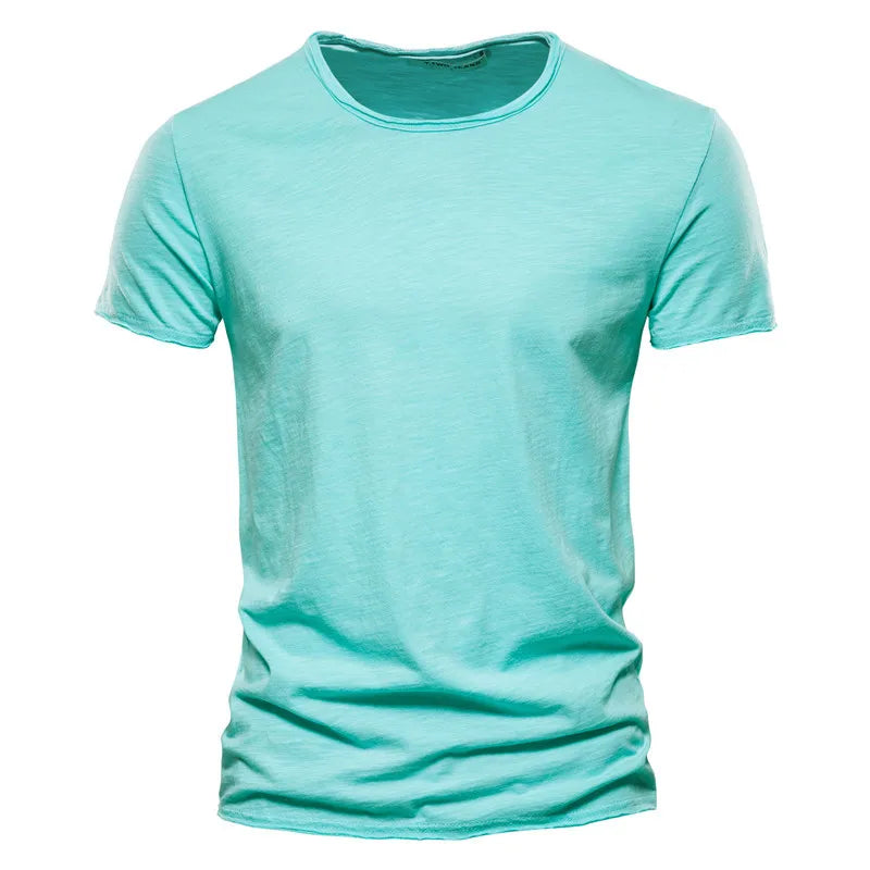 Mint green cotton T-shirt front – The Crew