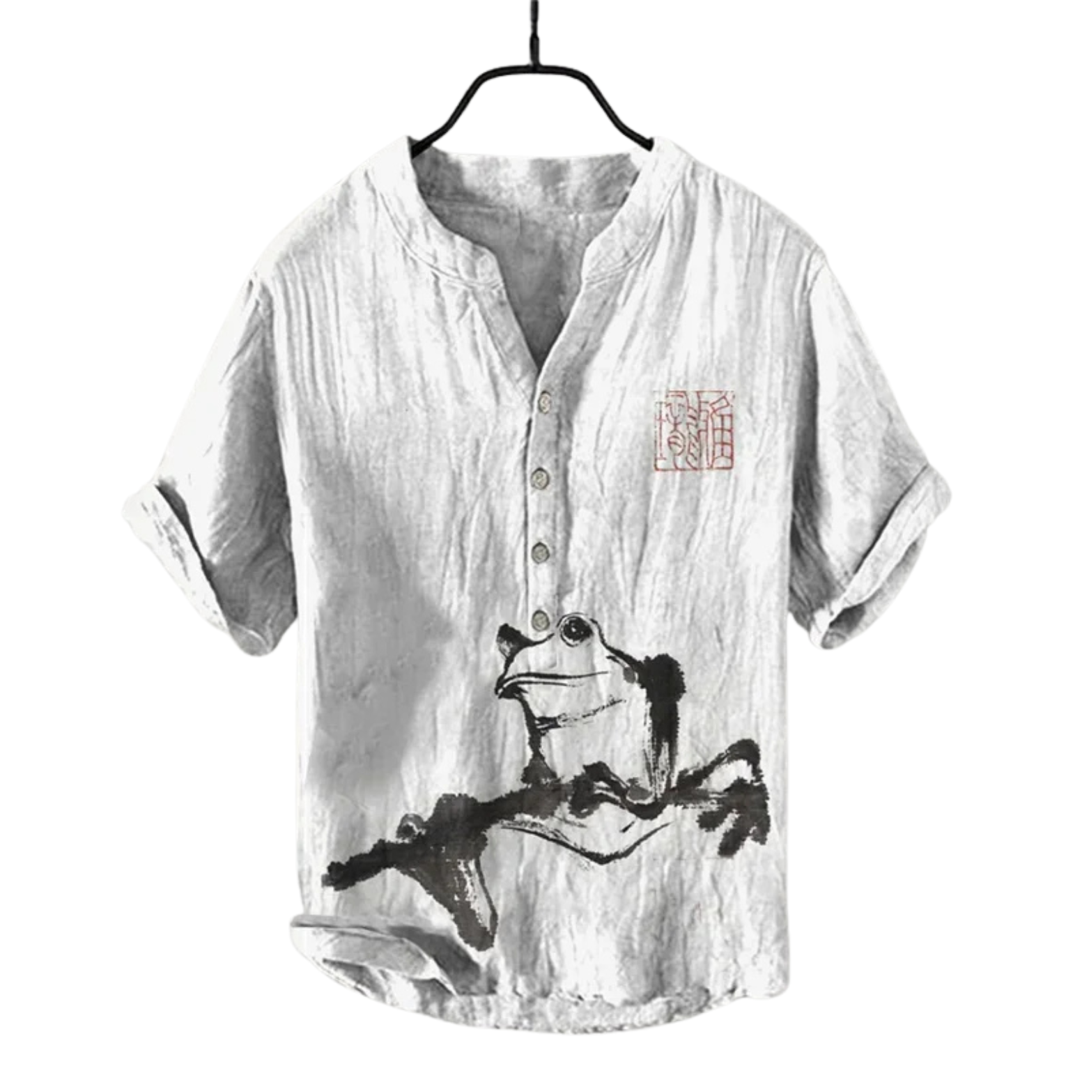 White 3D Print Linen Shirt – The Crew