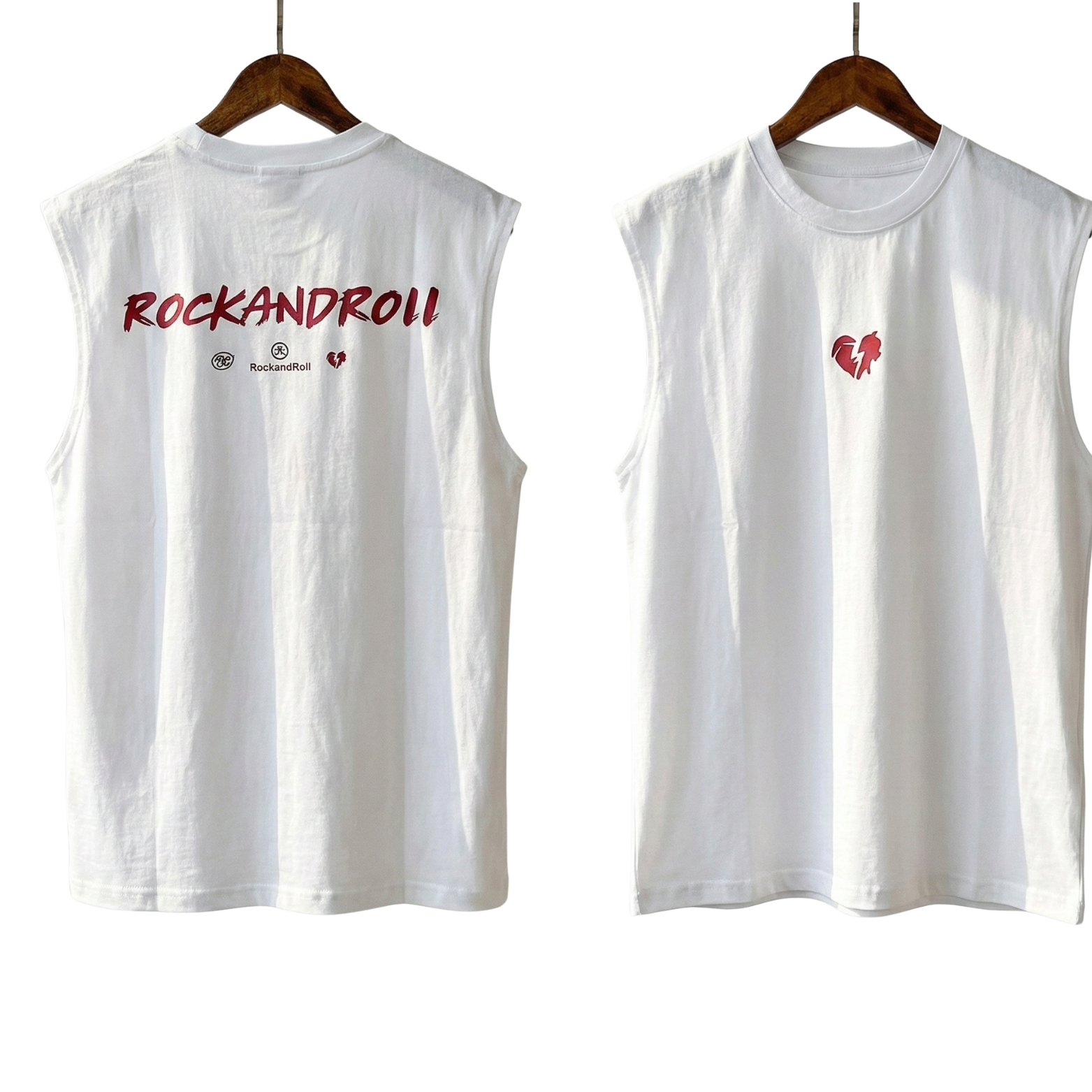 Men’s White Sport Cotton Vest Front View – The Crew