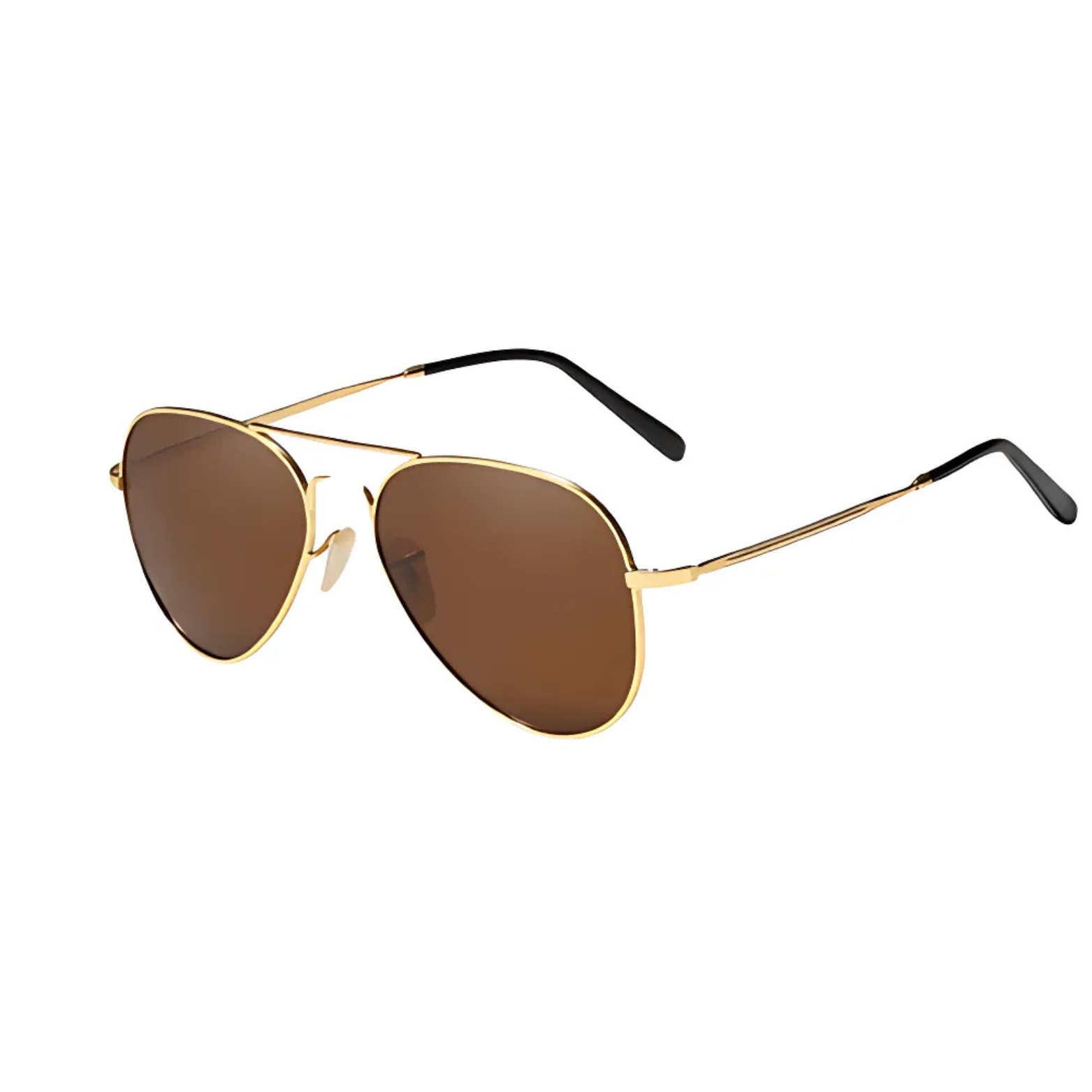 KINGSEVEN aviator sunglasses brown lens gold frame – The Crew