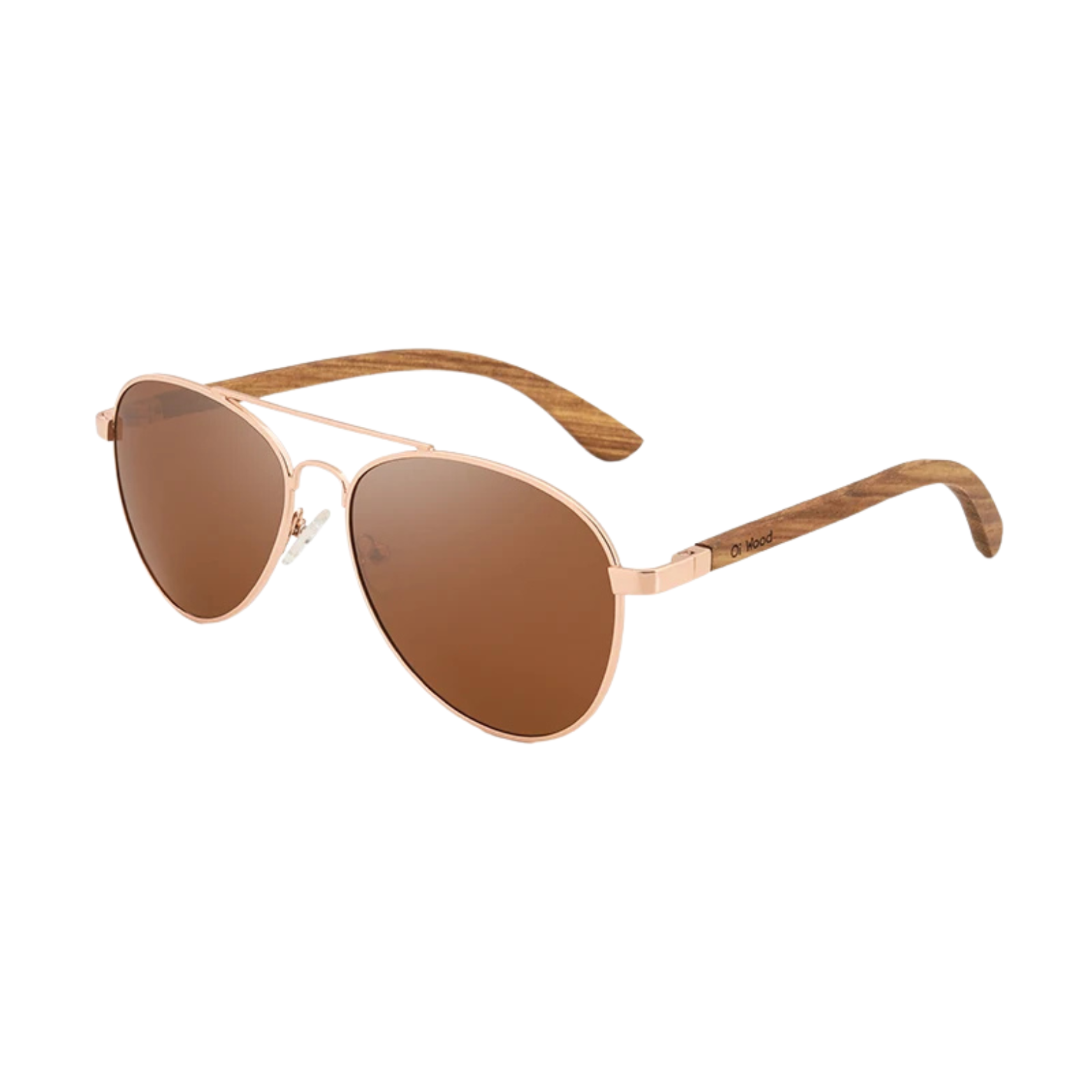 Men’s Wooden Aviator Sunglasses Brown Lens – The Crew