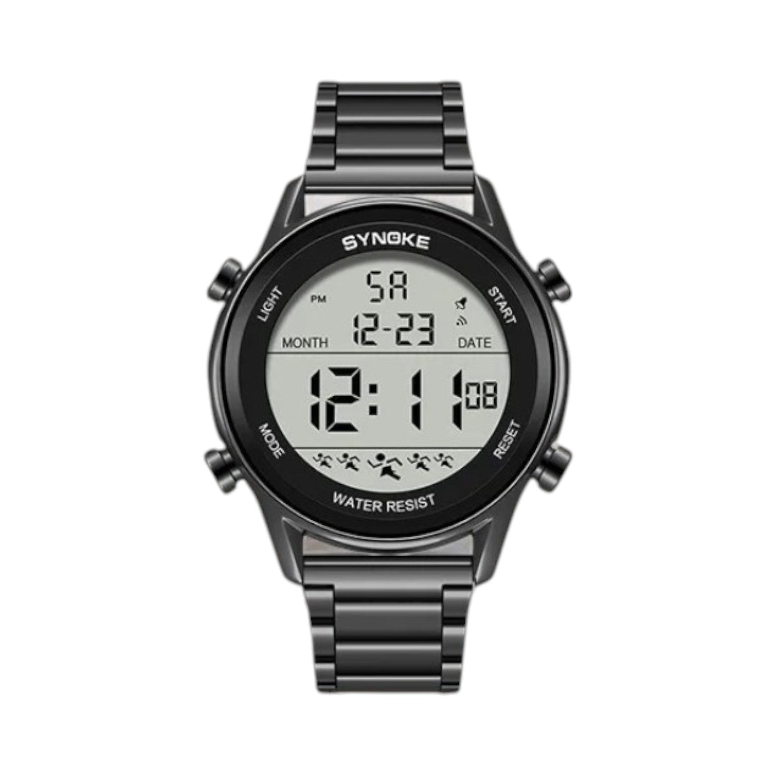 SYNOKE Stainless Steel Digital Watch Front View – The Crew