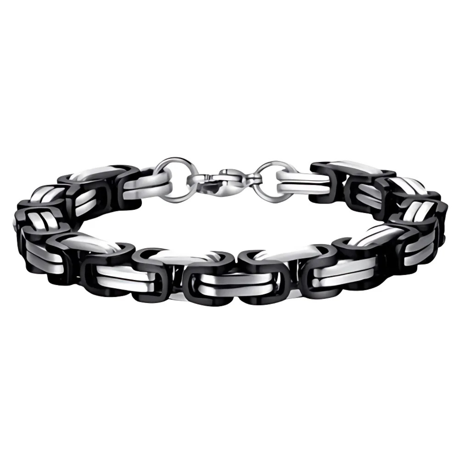 Black biker stainless steel bracelet – The Crew