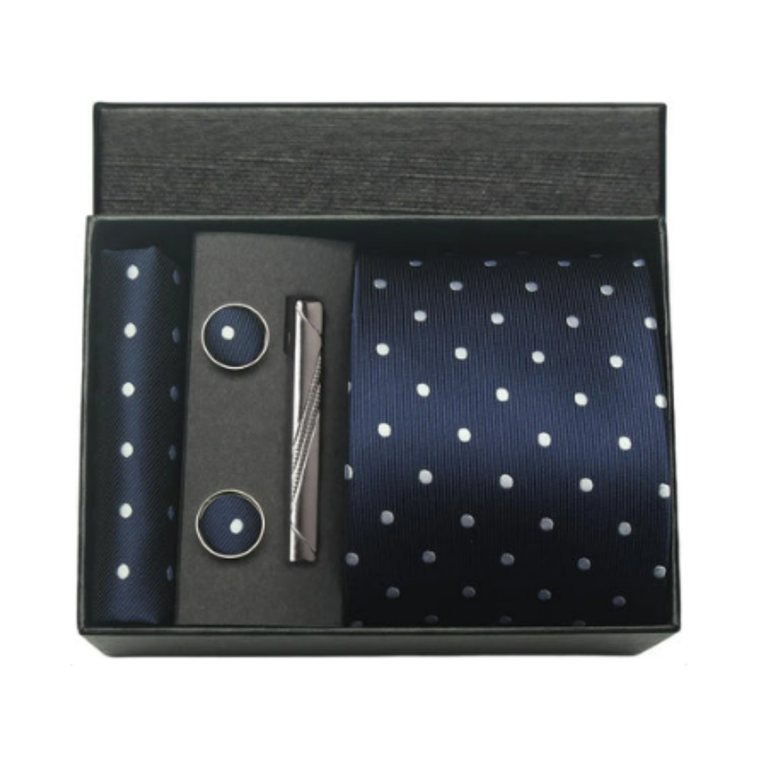 Men’s 100% Silk Tie Set with Cufflinks & Gift Box