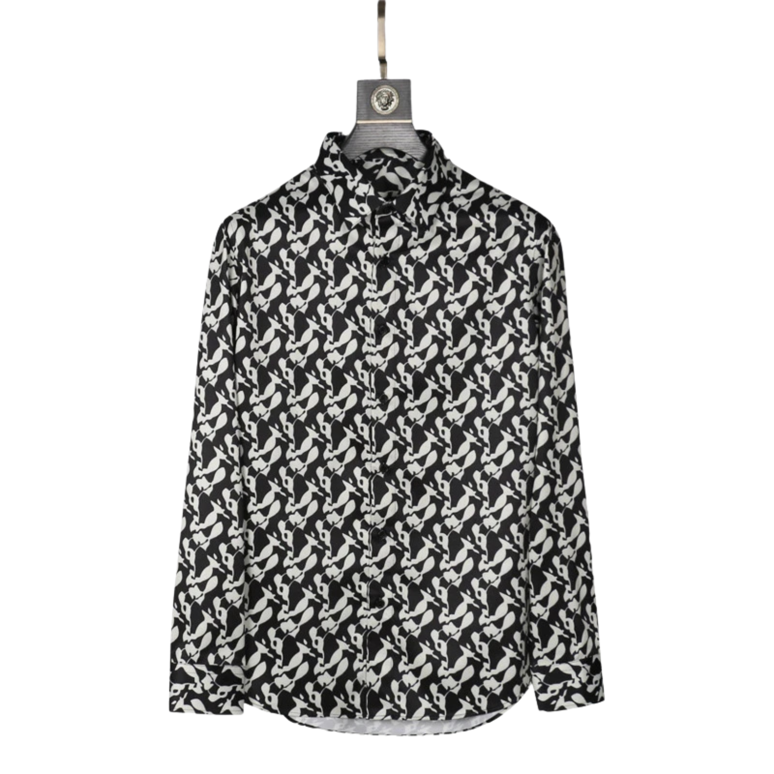 Grey Geometric 3D Print Slim Fit Shirt – The Crew