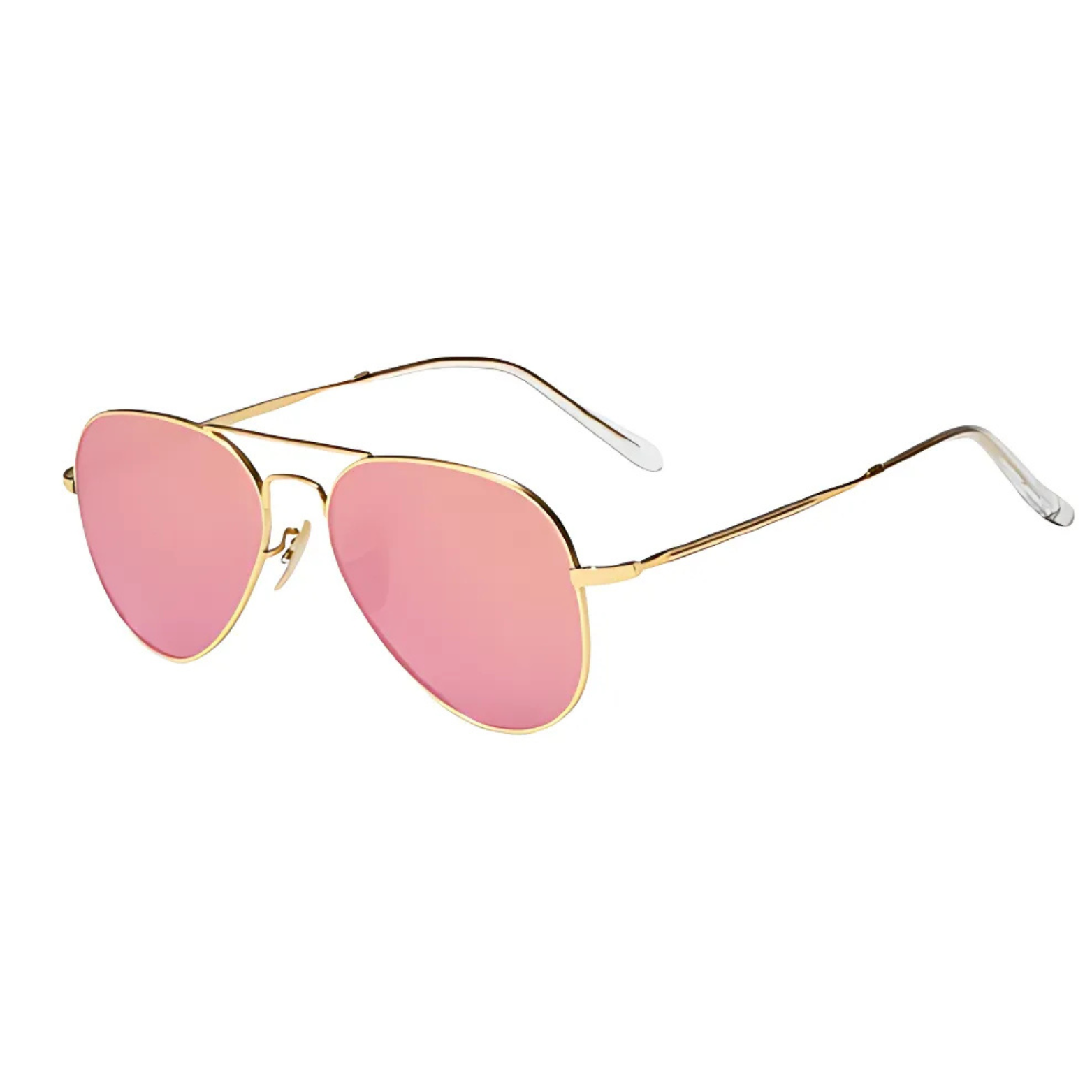 KINGSEVEN pink lens aviator sunglasses fashion look – The Crew