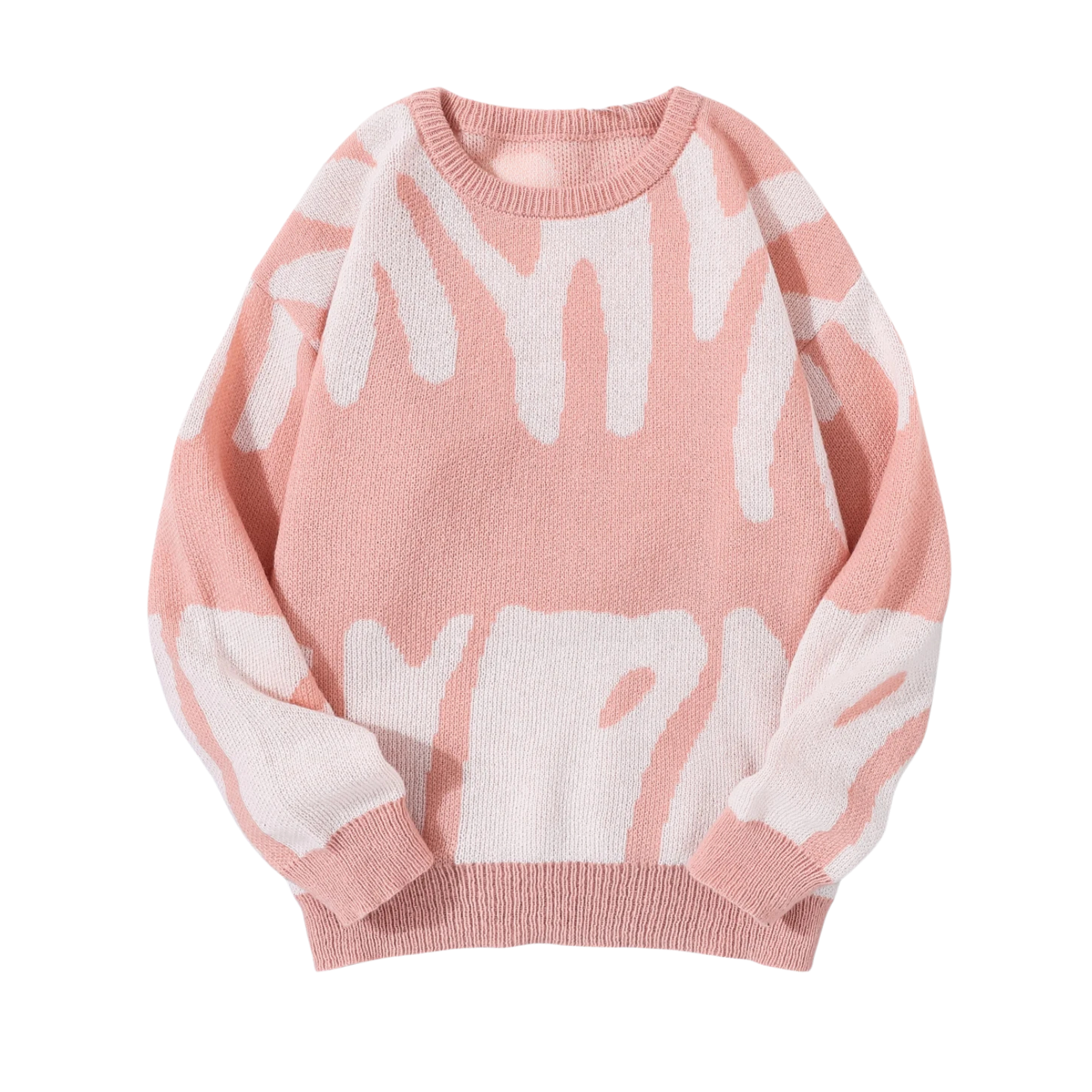 Pink Men’s Jacquard Knit Sweater – The Crew