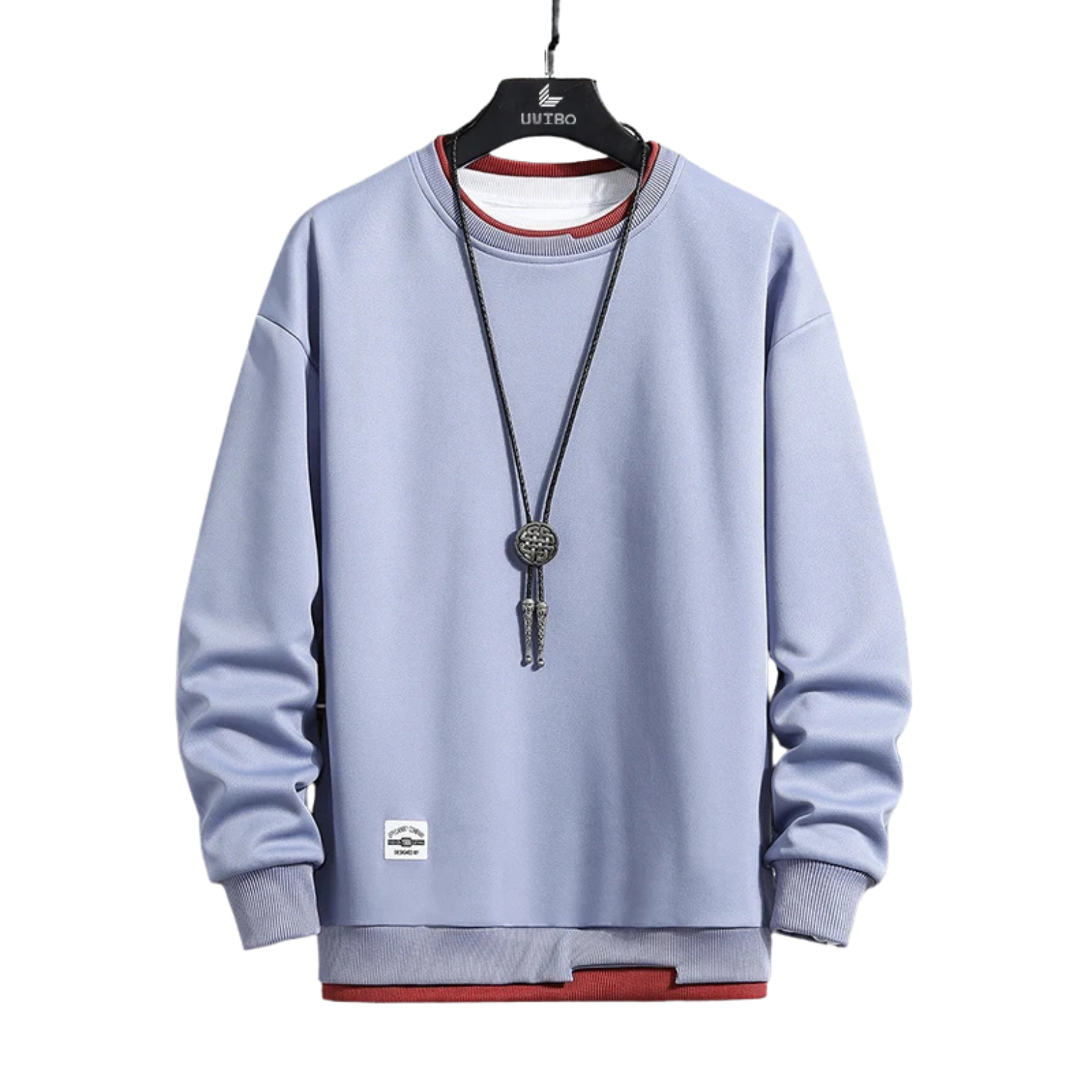 Light Blue Men’s Round Neck Casual Sweater – The Crew
