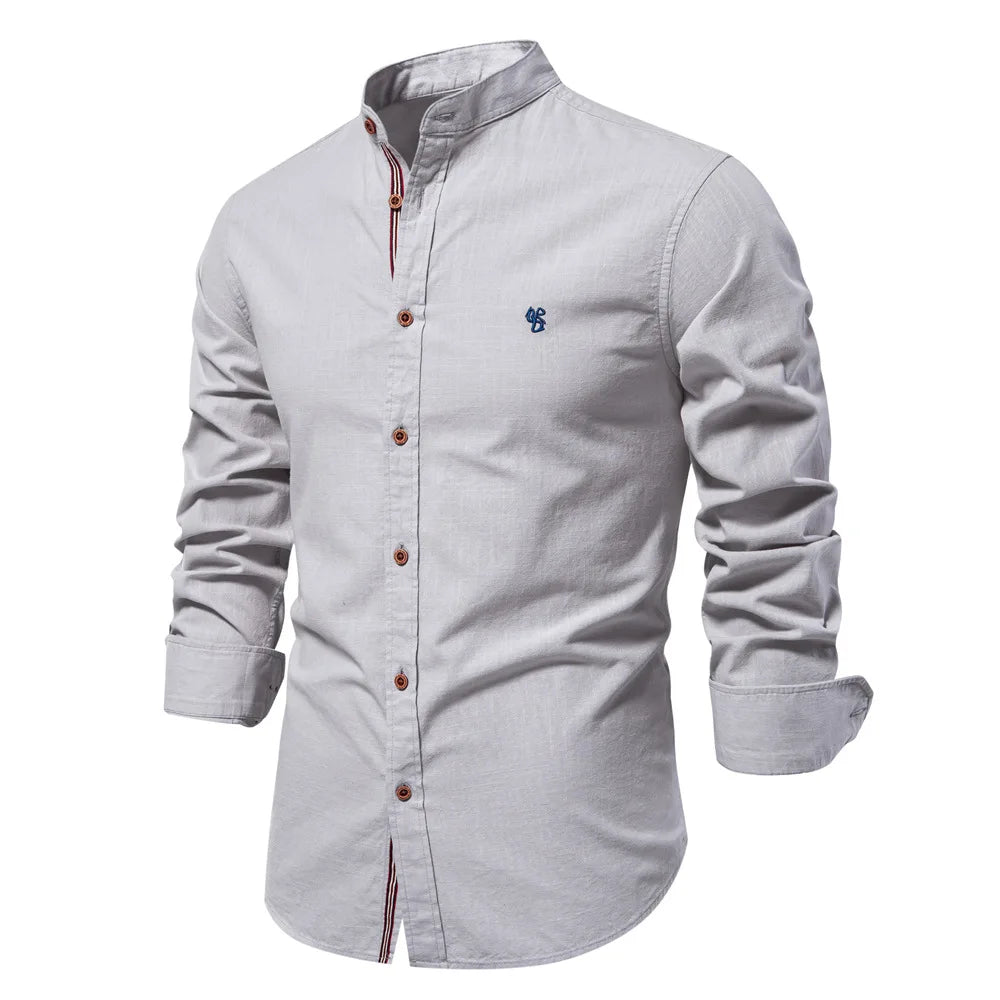 Men’s Premium Cotton Linen Shirt – Breathable Casual Style - The Crew