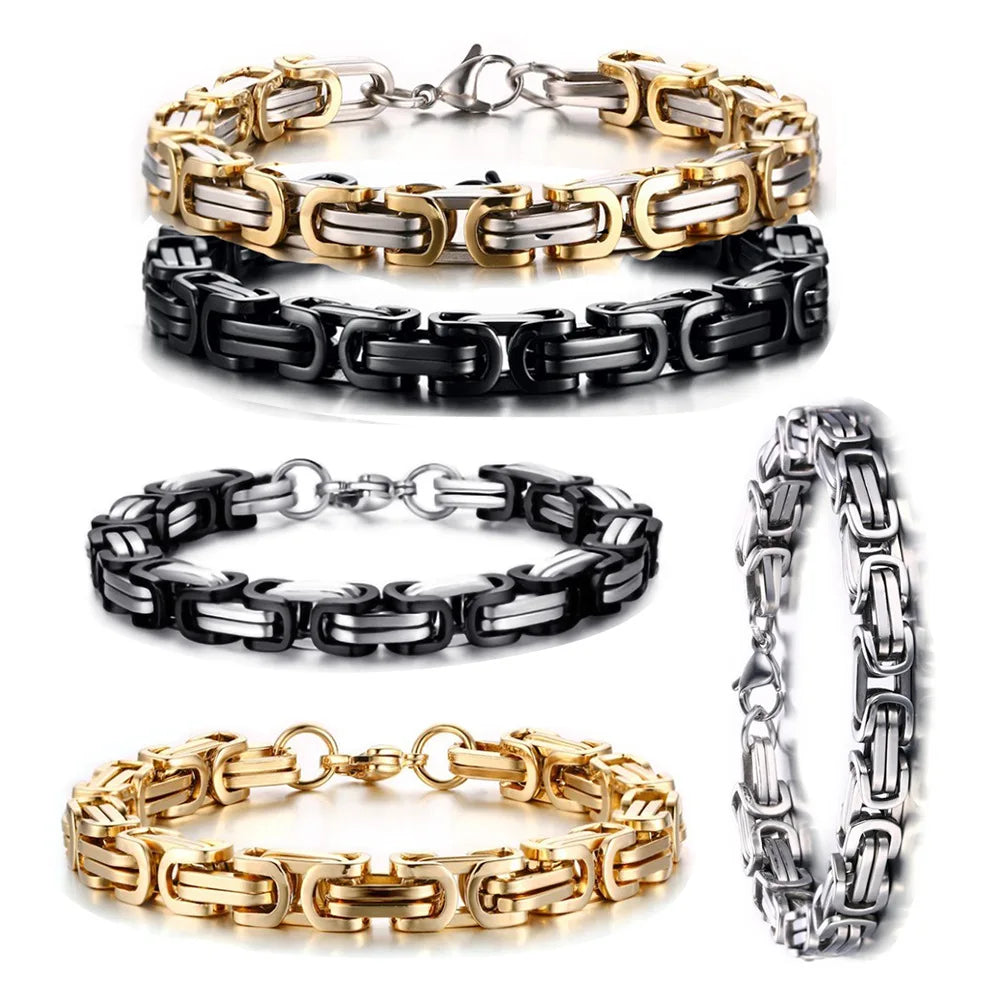 Biker Style Stainless Steel Bracelet Durable & Stylish | The Crew