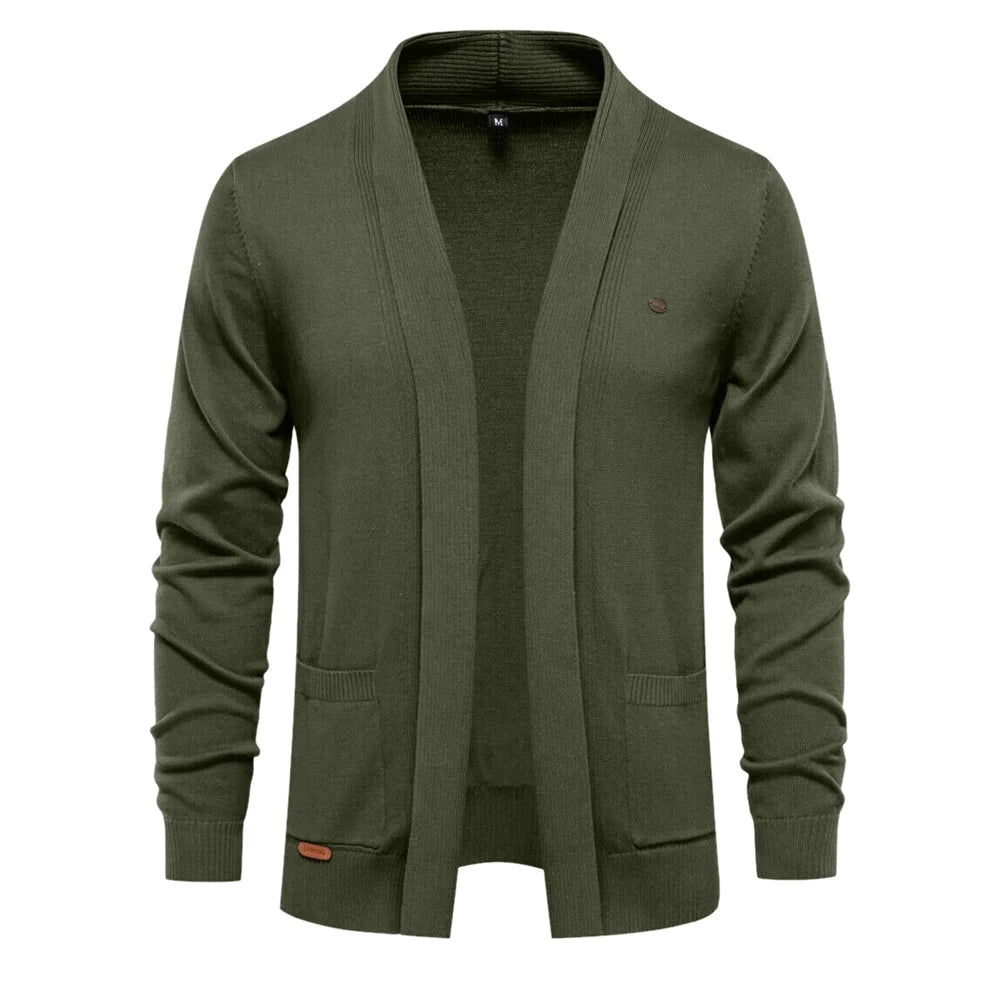 Men’s Green Cotton Winter Cardigan – The Crew