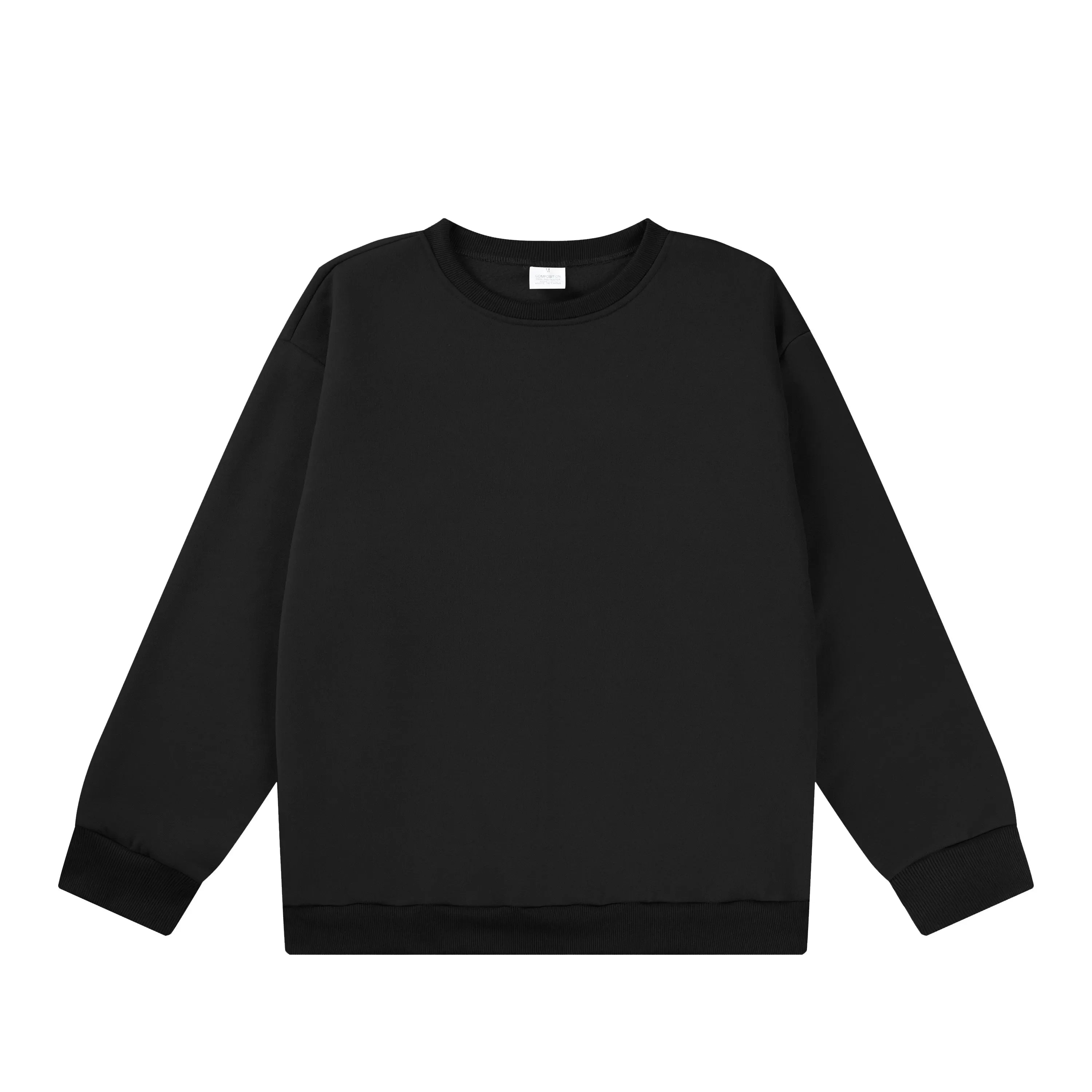 Black Men’s Casual Cotton Sweatshirt – The Crew