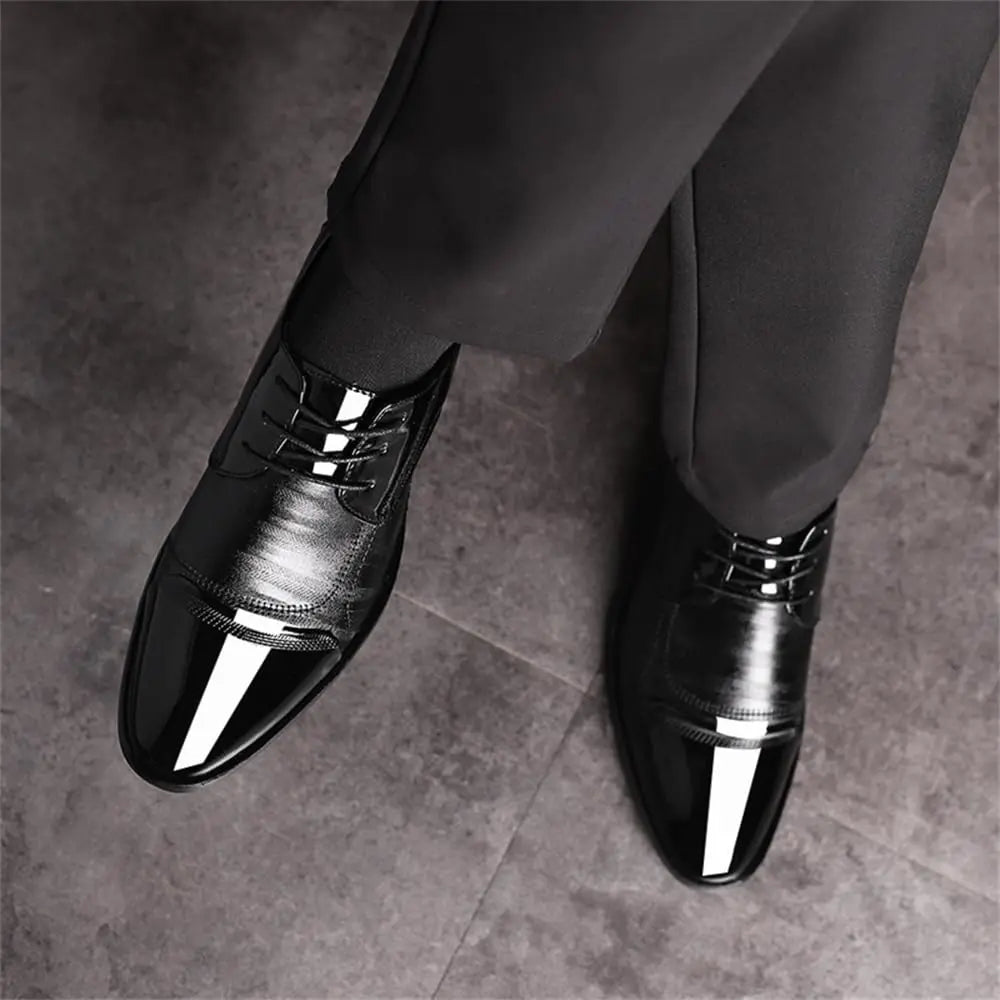 Men’s Luxury Patent Leather Oxfords – High - Shine Dress - The Crew