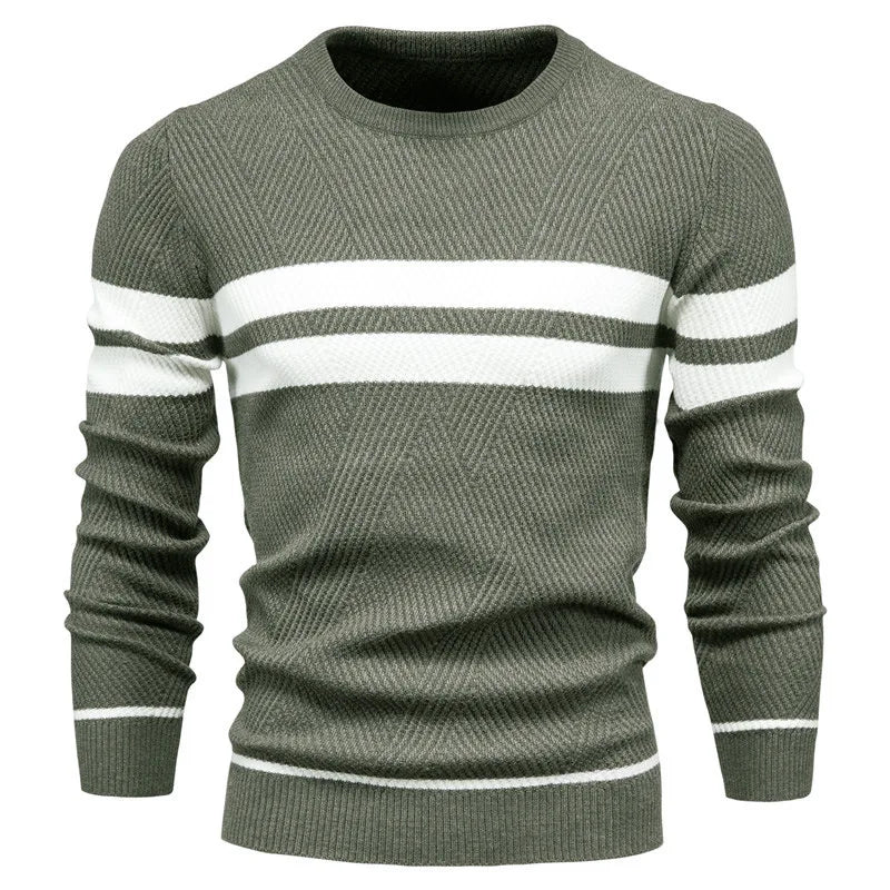 Green Men’s Patchwork Knit Sweater – The Crew