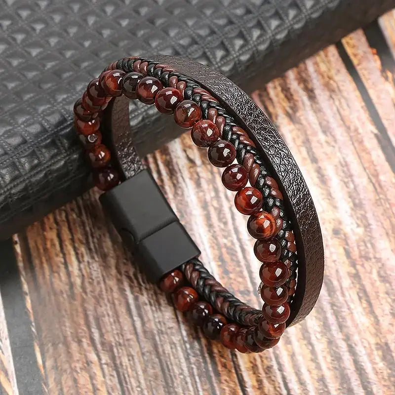 Classic Woven Leather Bracelet – Stylish & Durable – The Crew