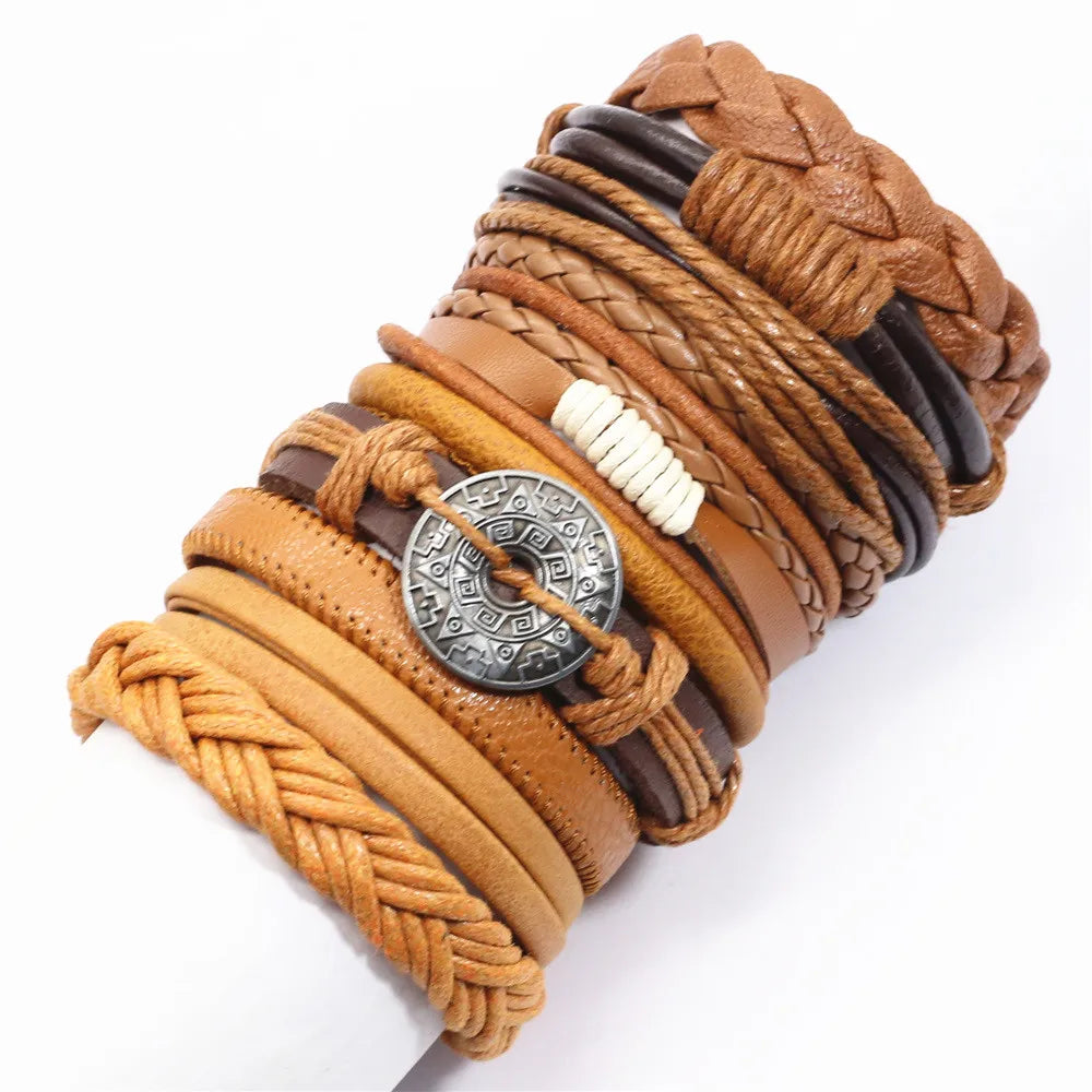 Set of 10 Leather Bracelets – Stylish & Versatile – The Crew