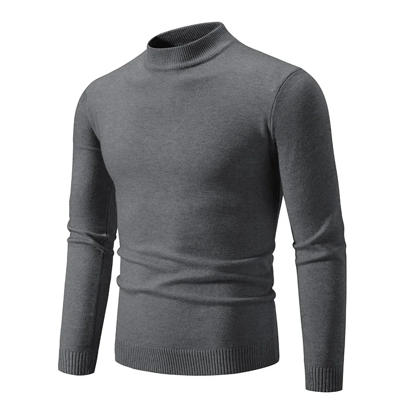 Grey Men’s Cozy Mock Neck Sweater – The Crew