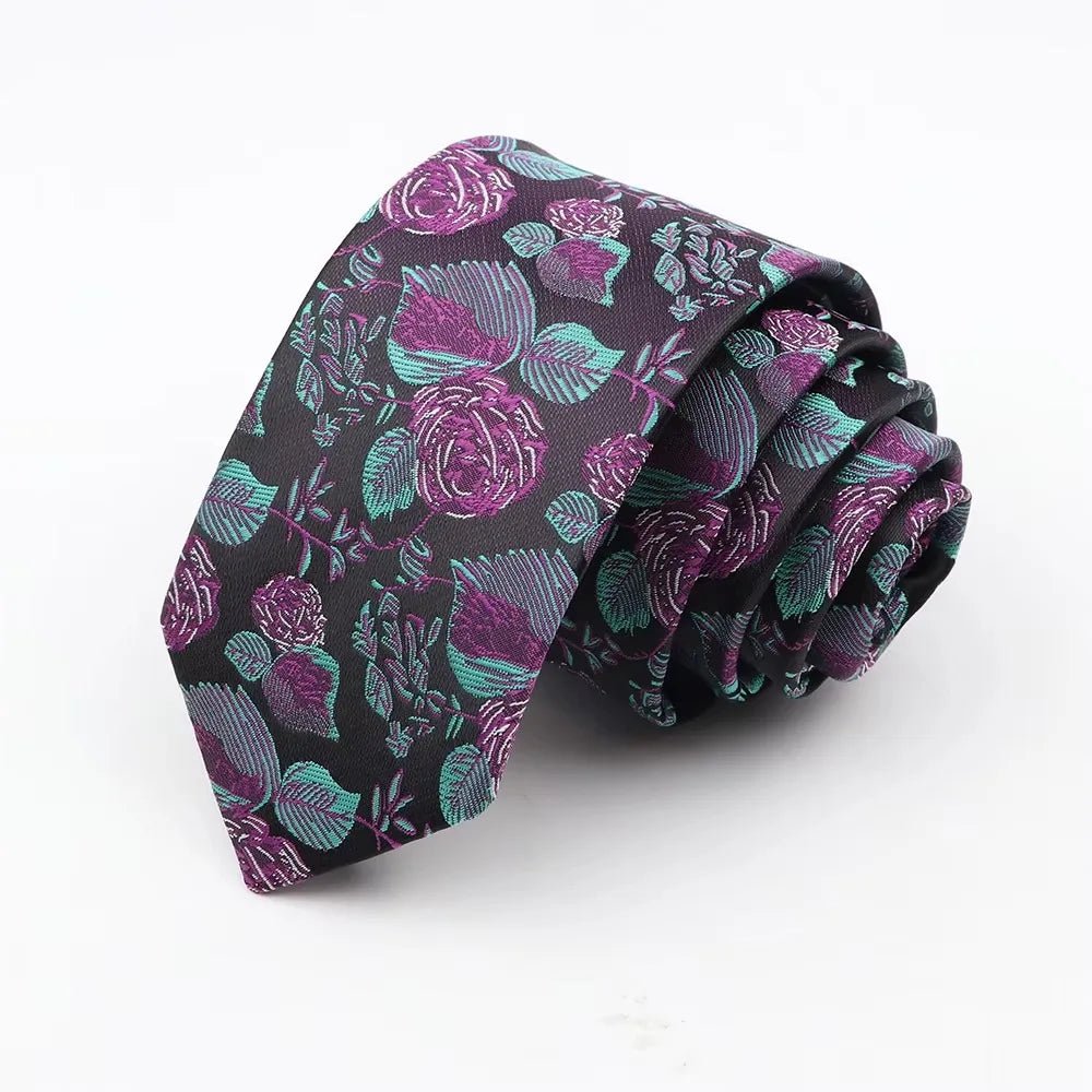 Men’s 6cm Floral Slim Tie - The Crew