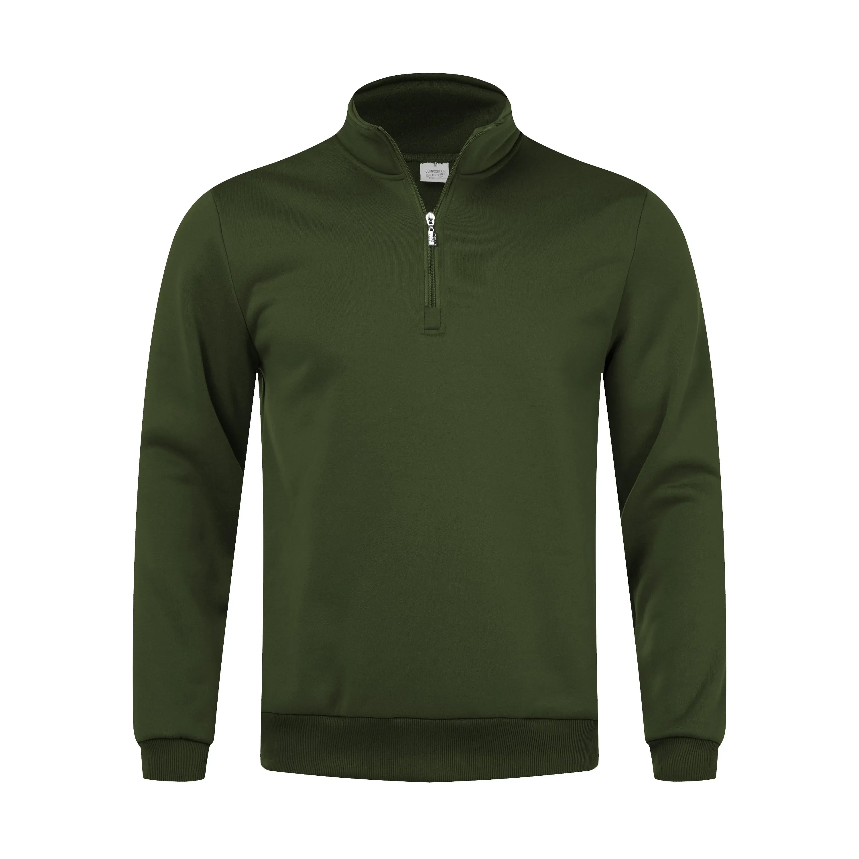 Olive Green Men’s Knit Mock Neck Pullover – The Crew