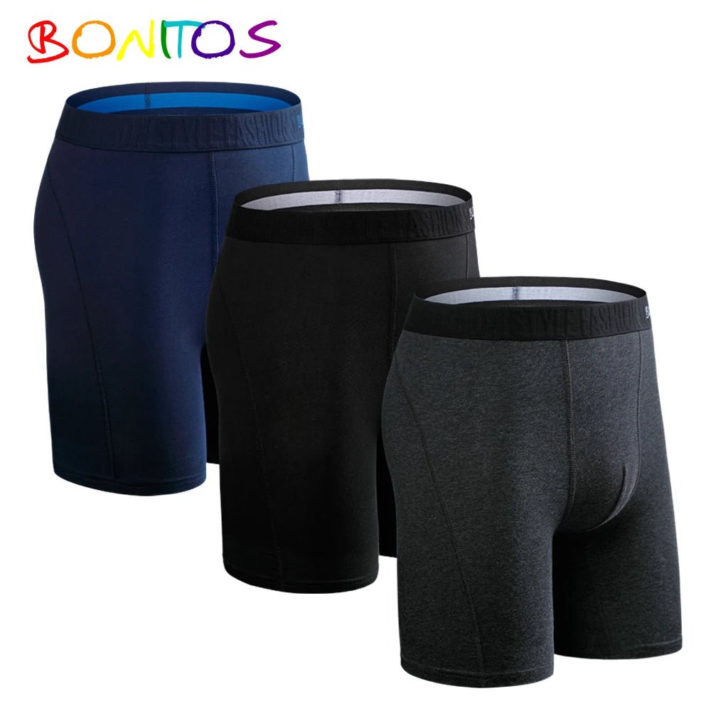 Men’s Premium Long Boxers 3 - Pack – Comfortable Fit - The Crew