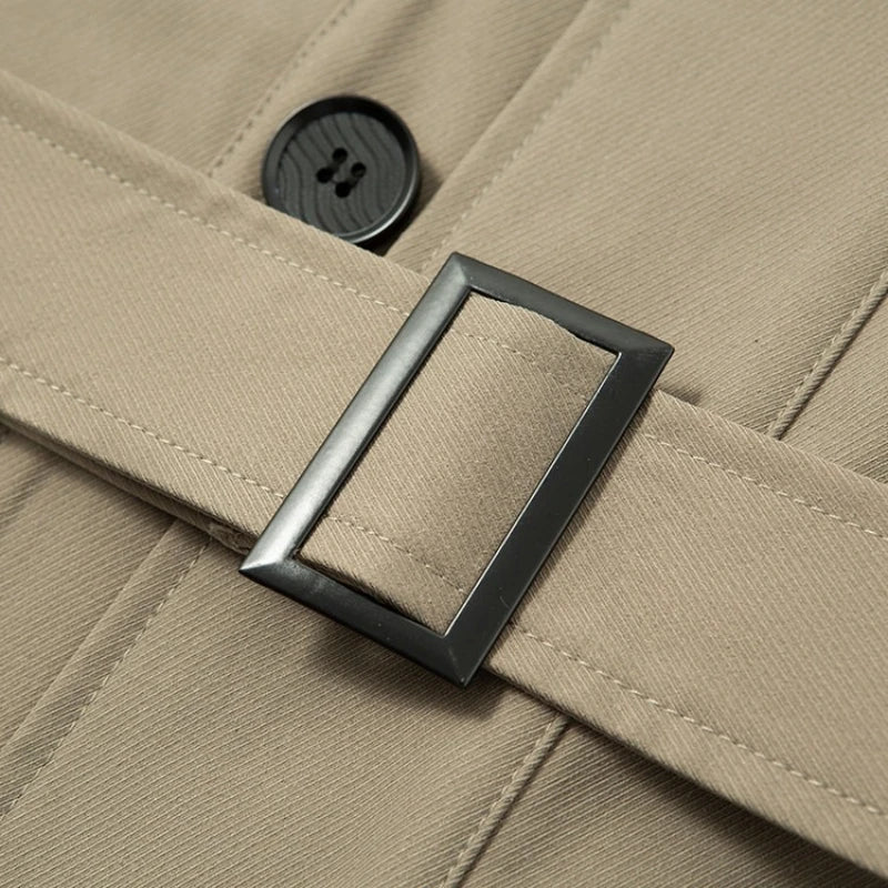 Men’s British Style Windbreaker Long Business Casual Coat - The Crew