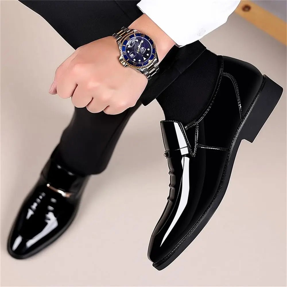 Men’s High Gloss Loafers – Sleek Slip - On Dress Shoes - The Crew