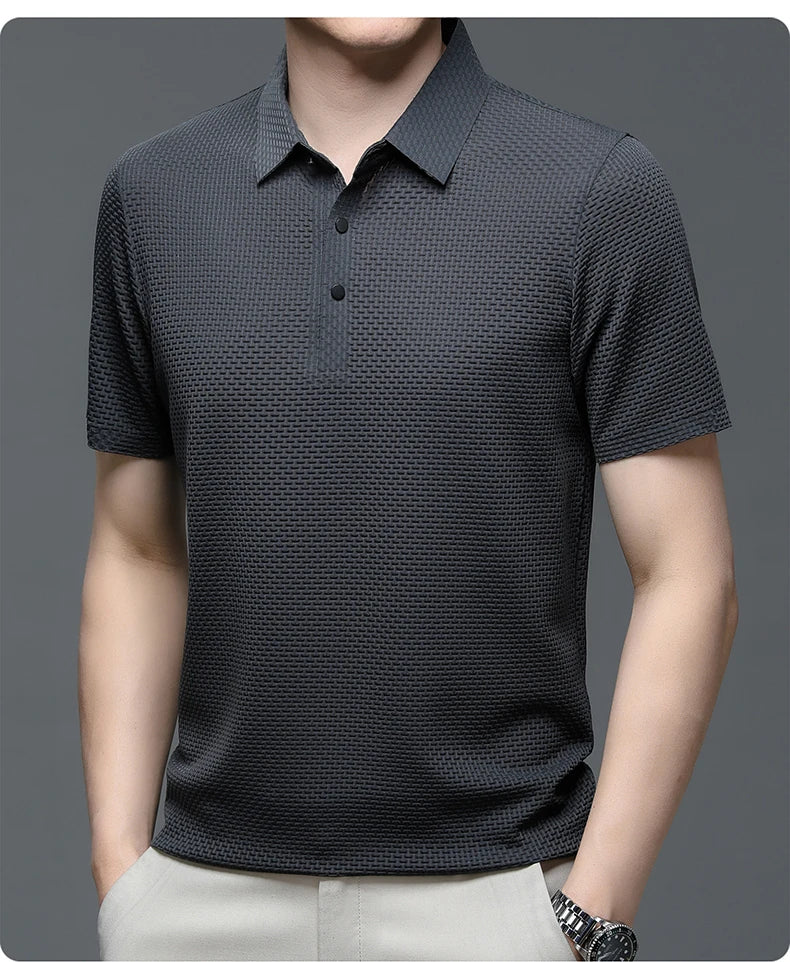 Men’s Solid Color Polo Shirt – Comfortable & Stylish – The Crew