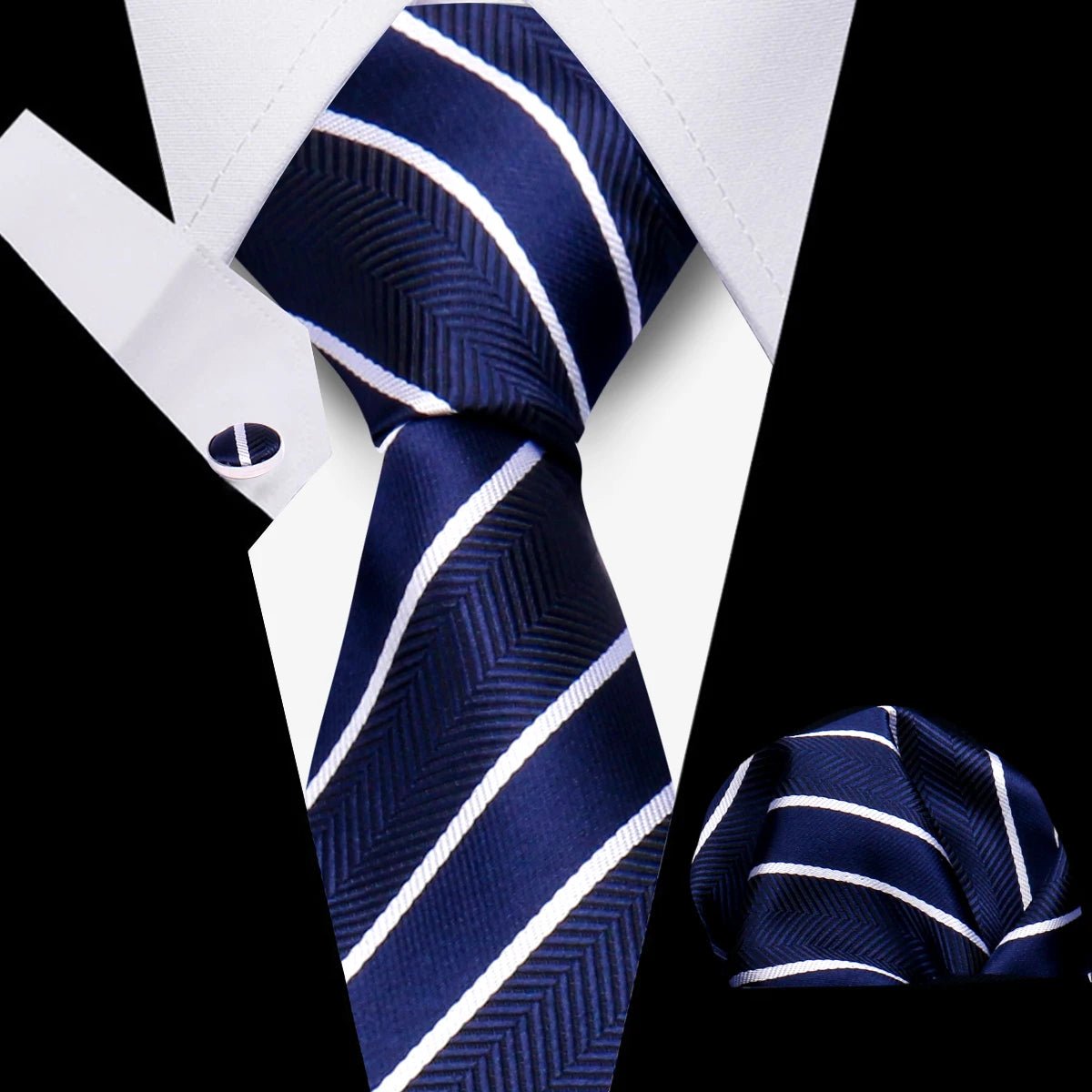Men’s 3 - Piece Plaid Tie Set with Cufflinks & Hanky - The Crew
