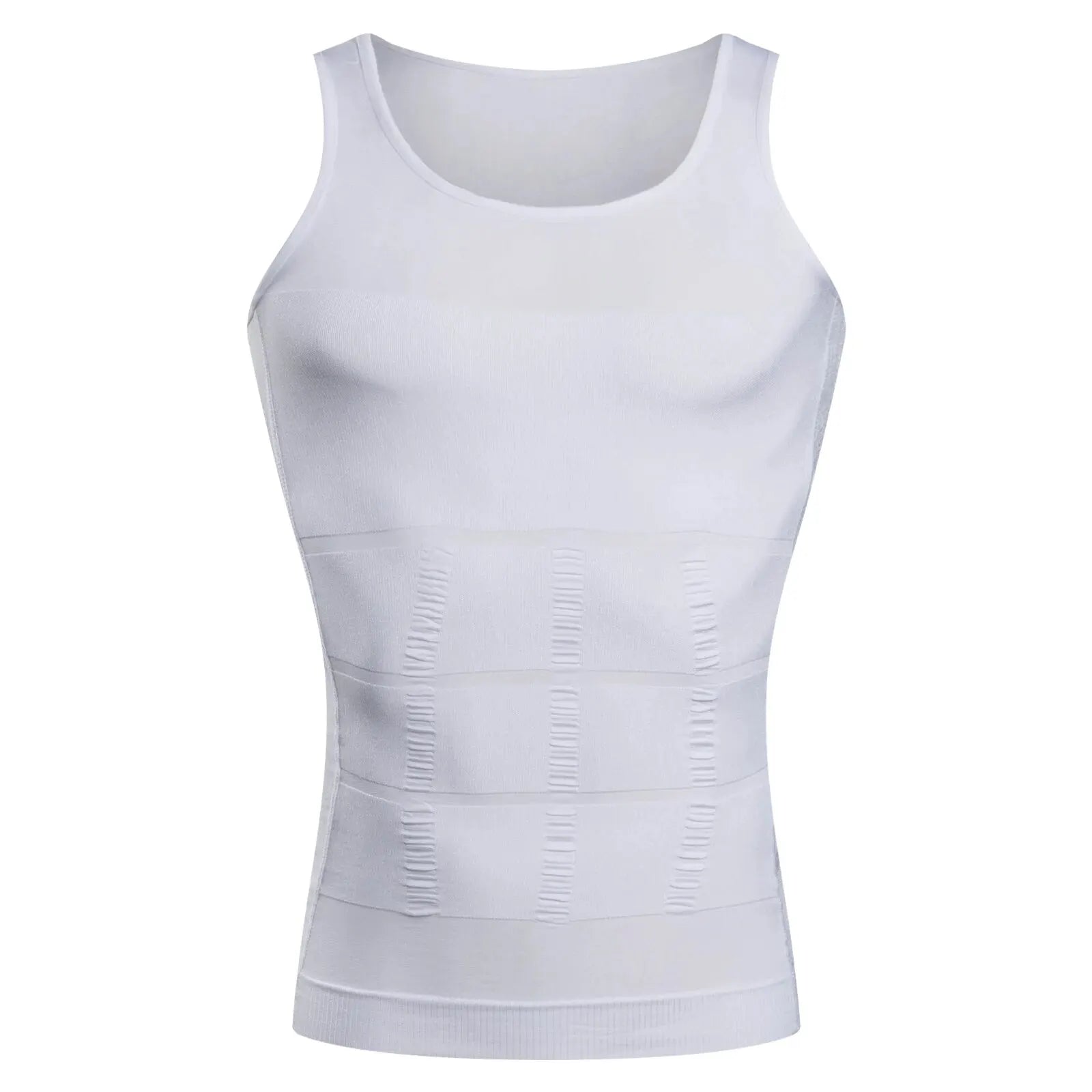 Men’s White Slimming Compression Tank Top – The Crew