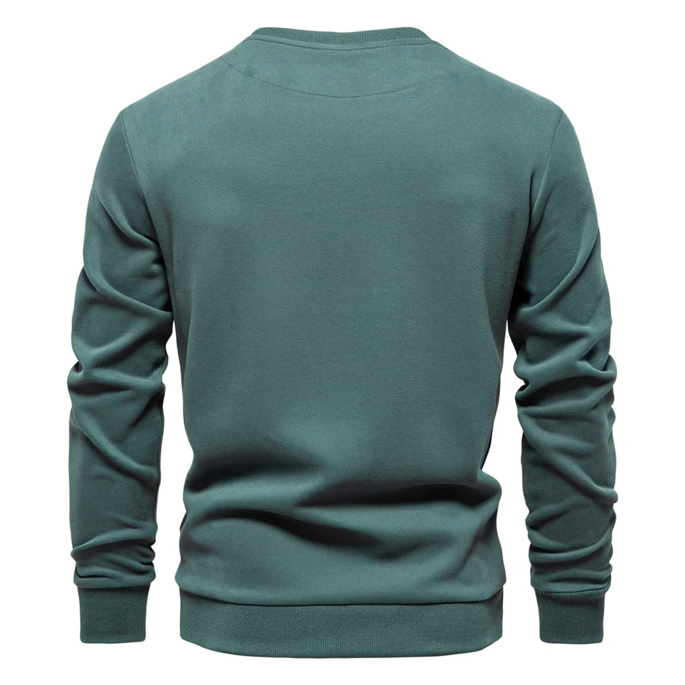 Green patchwork crew neck sweatshirt back men – The Crew