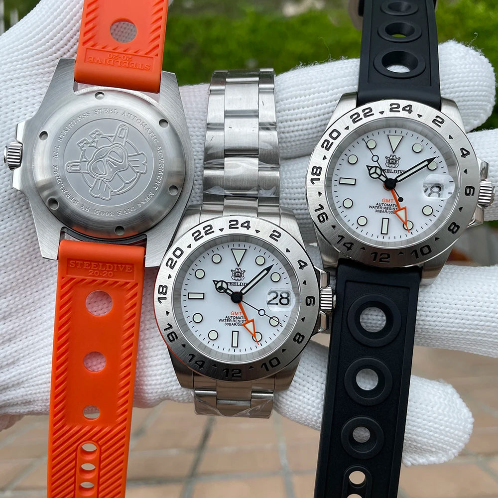 STEELDIVE SD1992 stainless steel bracelet white dial – The Crew