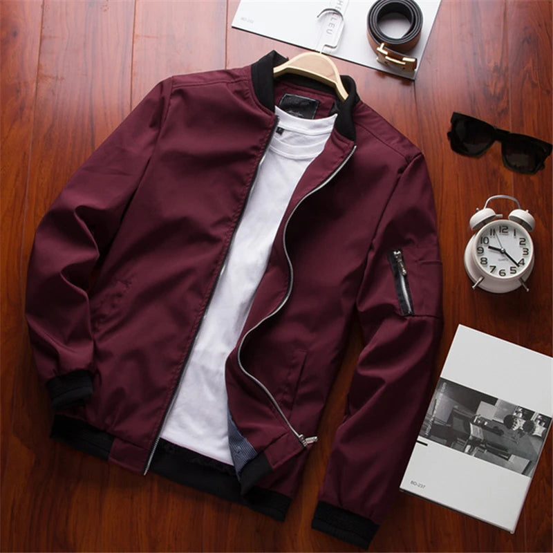 Burgundy Bomber Jacket Flat Lay Men – The Crew