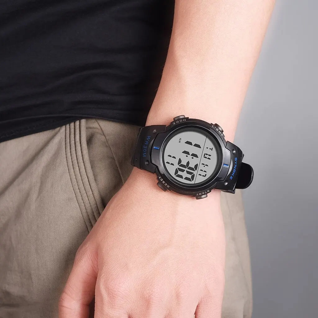 SYNOKE Digital Sports Watch Wrist Wearing View – The Crew