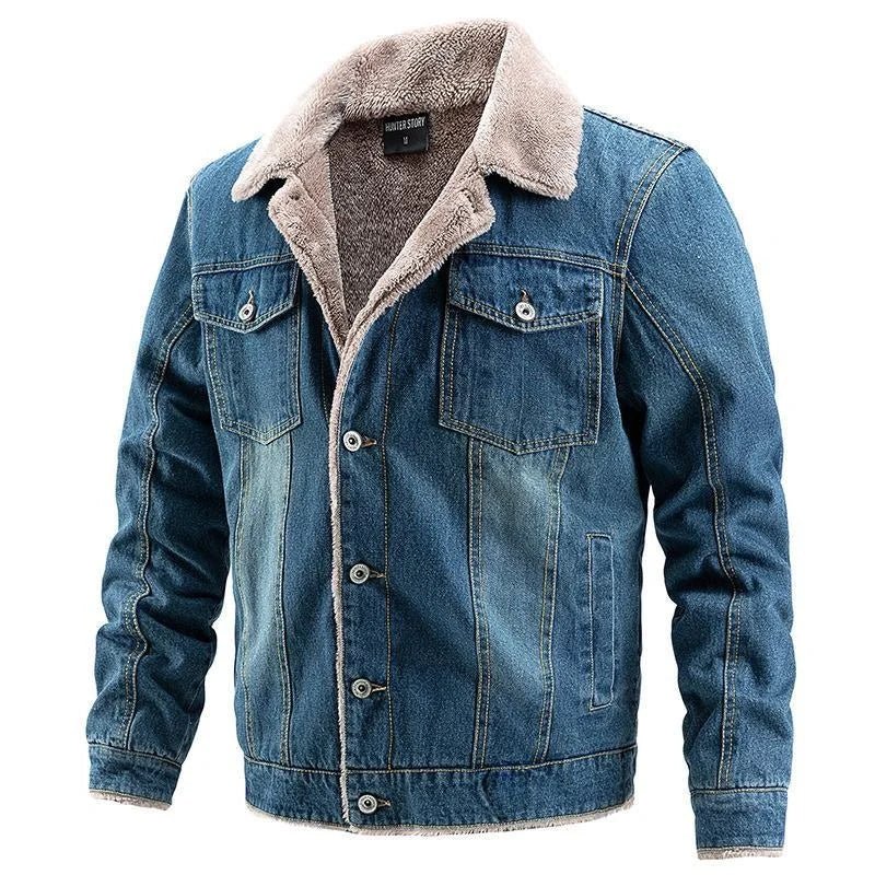 Fleece - Lined Denim Jacket for Men Warm Winter Outerwear - The Crew