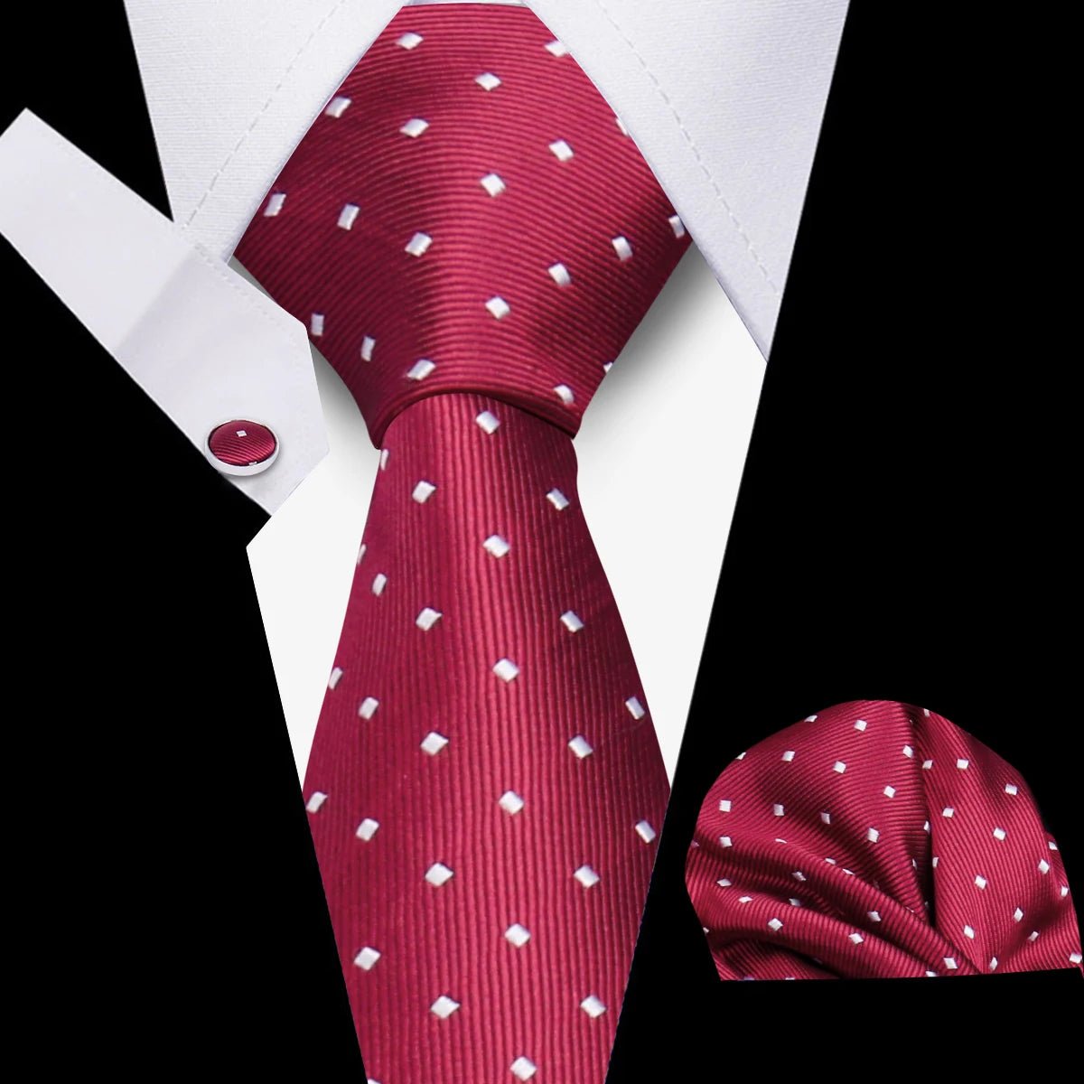 Men’s 3 - Piece Plaid Tie Set with Cufflinks & Hanky - The Crew