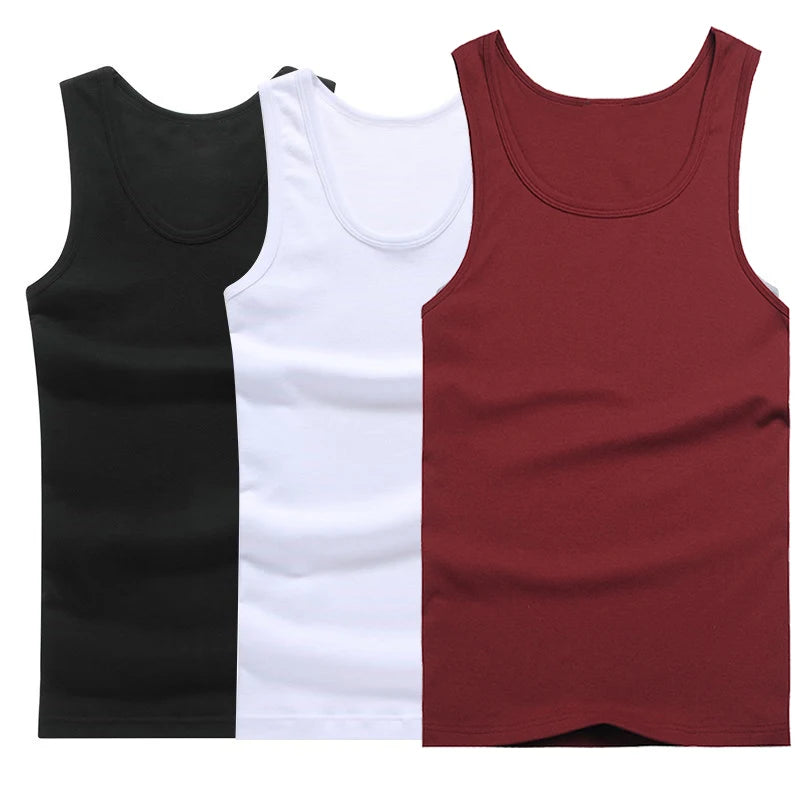 Men’s cotton tank tops color pack black white red – The Crew