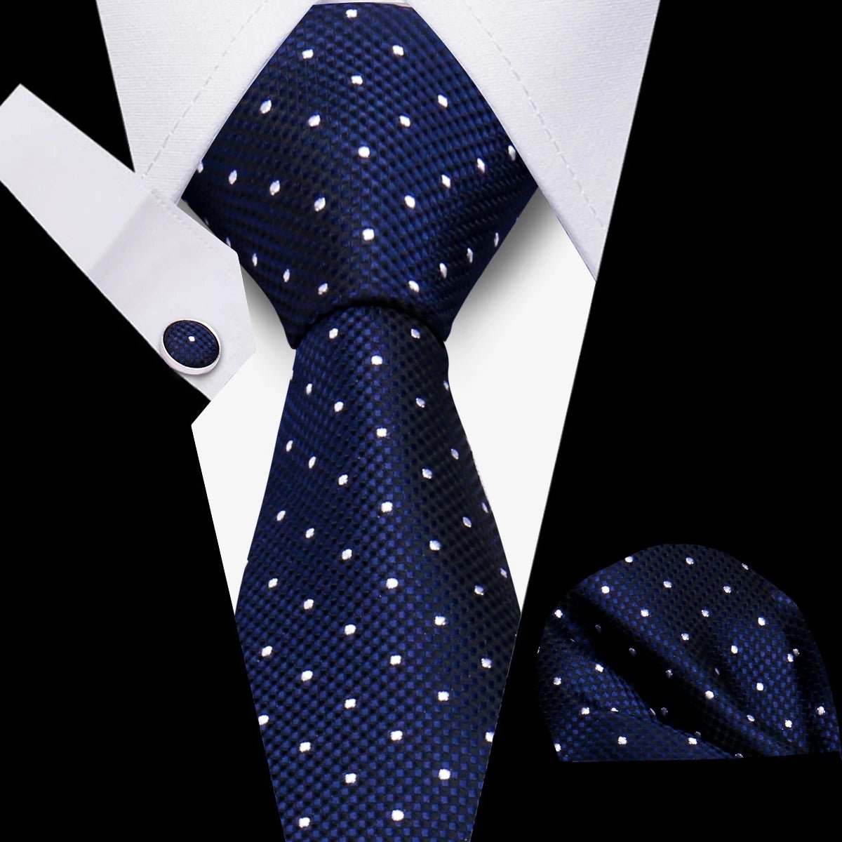 Men’s 3 - Piece Plaid Tie Set with Cufflinks & Hanky - The Crew