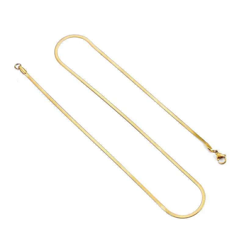 Gold snake chain necklace long length – The Crew