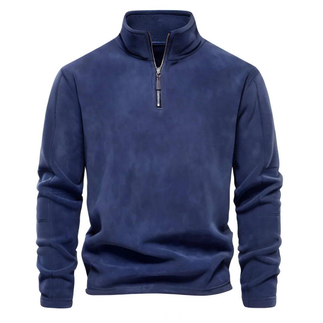 Navy Blue Men’s Warm Fleece Jacket – The Crew