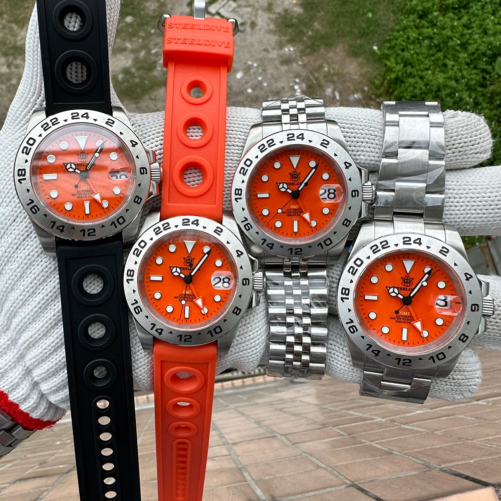 STEELDIVE SD1992 stainless steel bracelet black bezel – The Crew