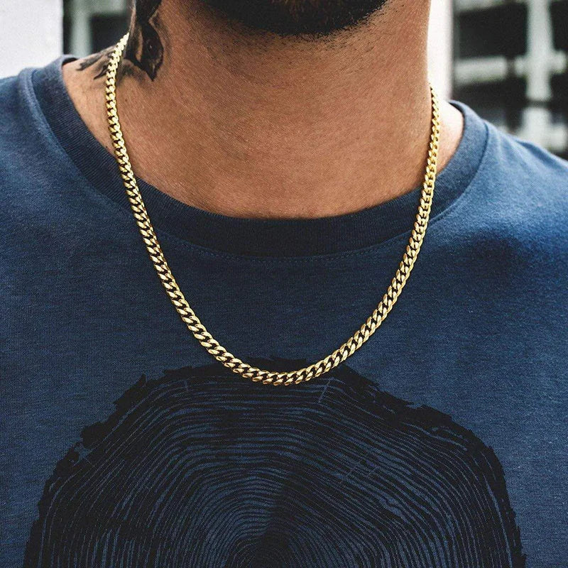 Unisex Cuban Chain Necklace – Stainless Steel & Stylish – The Crew