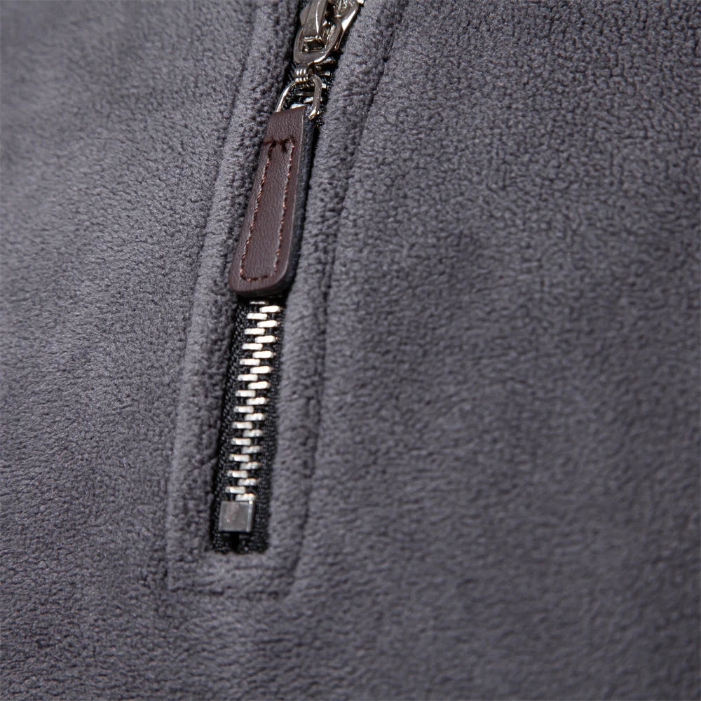 Men’s Fleece Jacket Zipper Close-Up – The Crew