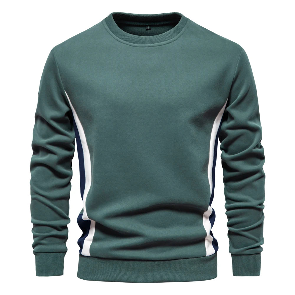 Green casual patchwork sweatshirt front men – The Crew