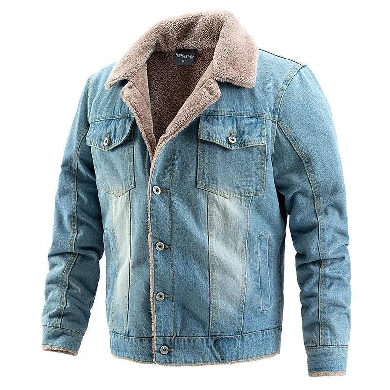 Fleece - Lined Denim Jacket for Men Warm Winter Outerwear - The Crew