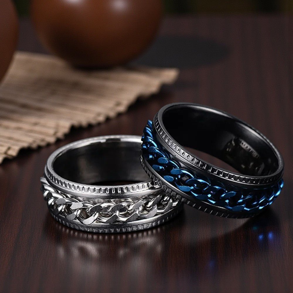 Rotatable Chain Ring for Men – Titanium Steel Spinner | The Crew - The Crew